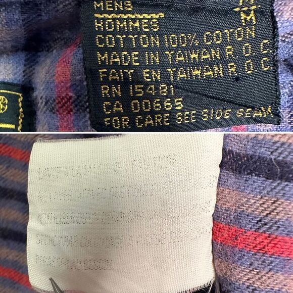 Vintage Eddie Bauer Bainbridge Flannel Shirt M - Corduroy Collar 90s Outdoorsy - Picture 10 of 10